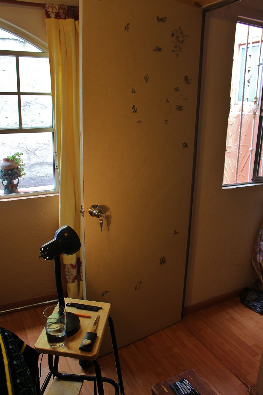 Quarantine Project: I Spent 3 Months Drawing A Mythological Medieval World Map On My Door (13 Pics) Quarantine Project: I Spent 3 Months Drawing A Mythological Medieval World Map On My Door (13 Pics)