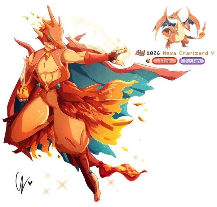 Adult Hito As The Mega Charizard Y