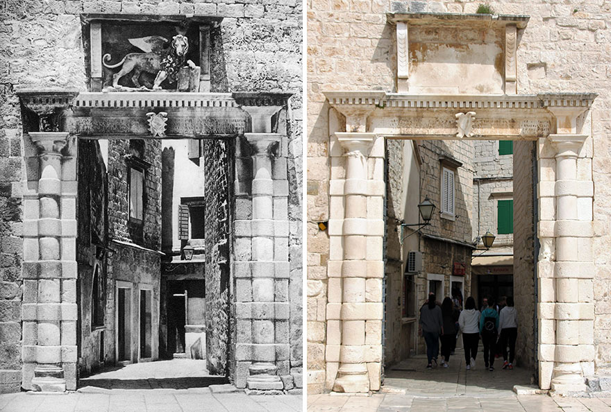 City Gate, Trogir, Croatia, 1926 vs. The 24th Of April 2019