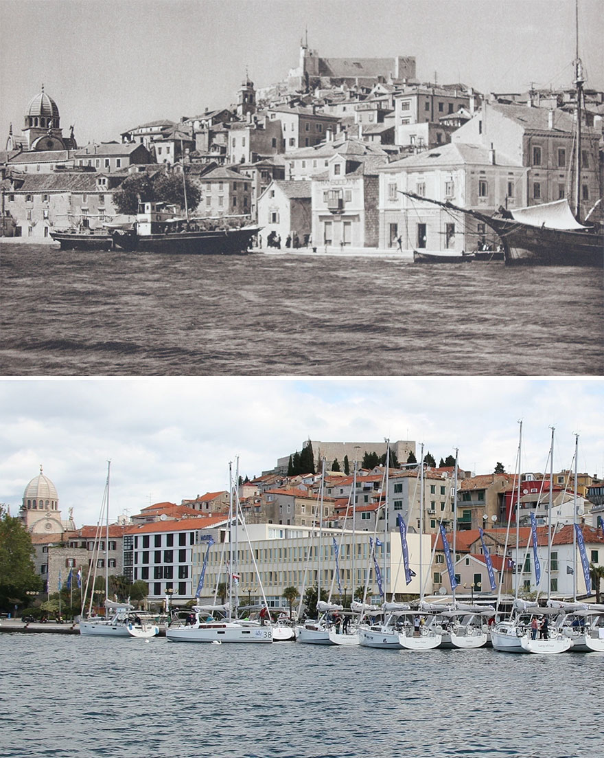 Šibenik, Croatia, 1926 vs. 2019