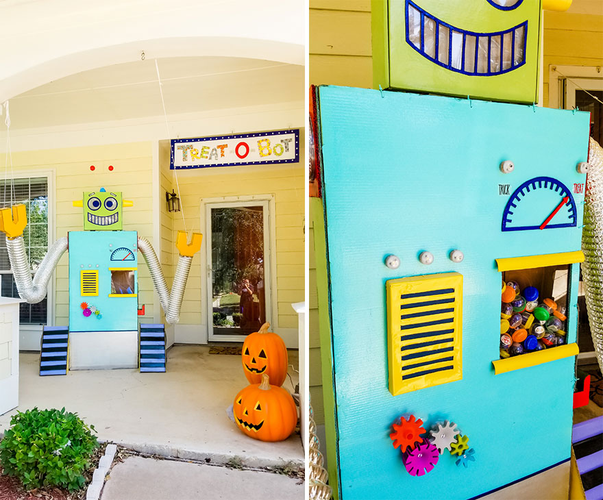 I Created This Giant Robot To Safely Hand Candy Out This Halloween