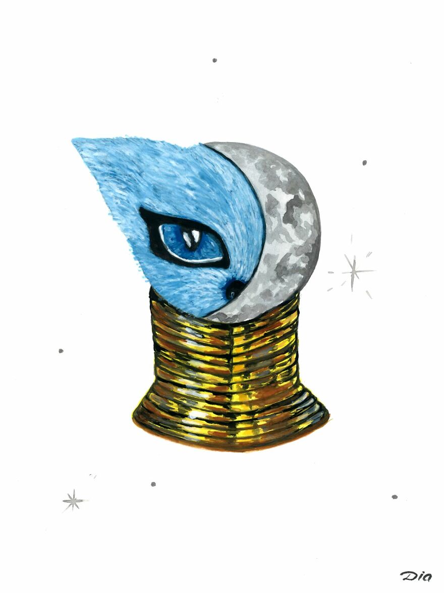 Mooncat World By Diacelinart Mooncat World By Diacelinart