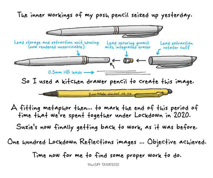 Numbers 1 To 40 Of My 100 Cartoons Drawn During Lockdown 2020
