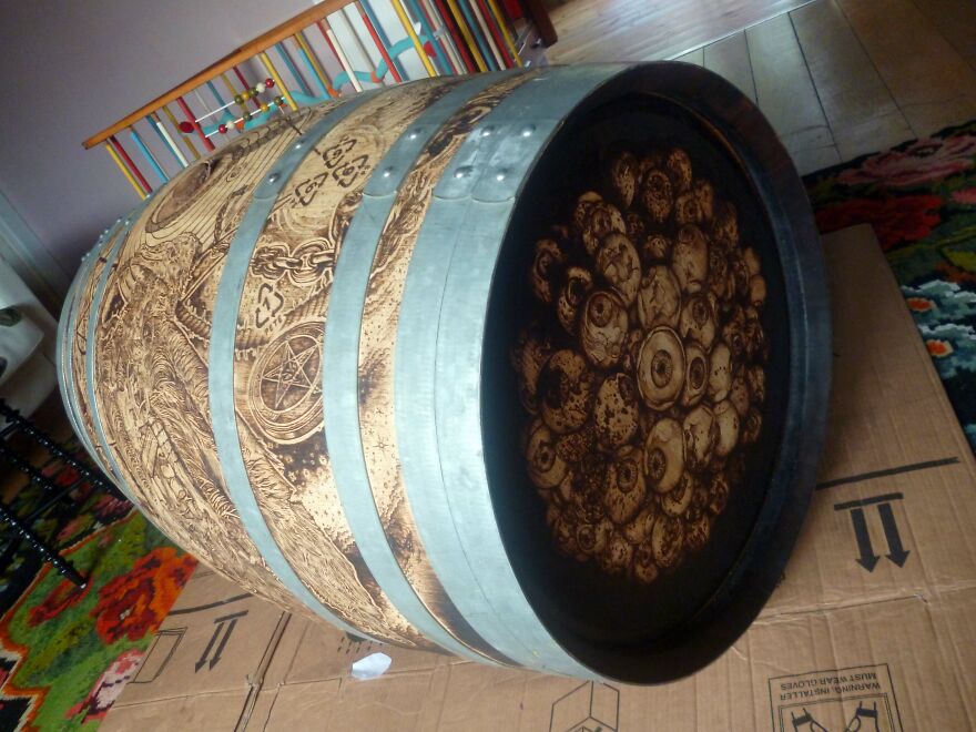 Of Took Me 6weeks To Pyroengrave This Beerbarrel