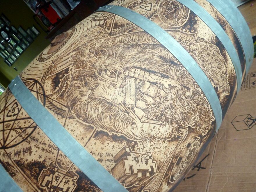 Of Took Me 6weeks To Pyroengrave This Beerbarrel