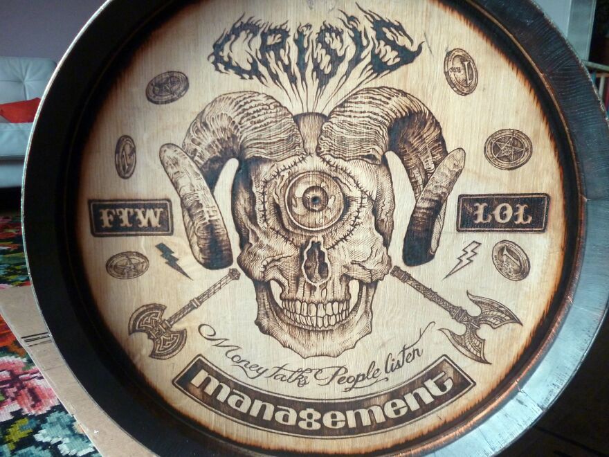 Of Took Me 6weeks To Pyroengrave This Beerbarrel