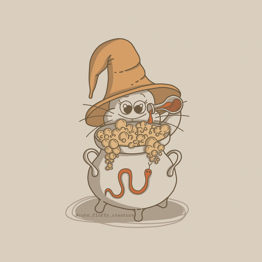 Cutie Is A Wizard Working On A Happiness Potion