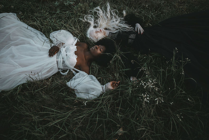 Photographer Created A Concept Called Sun And Moon With Albino And Black Woman