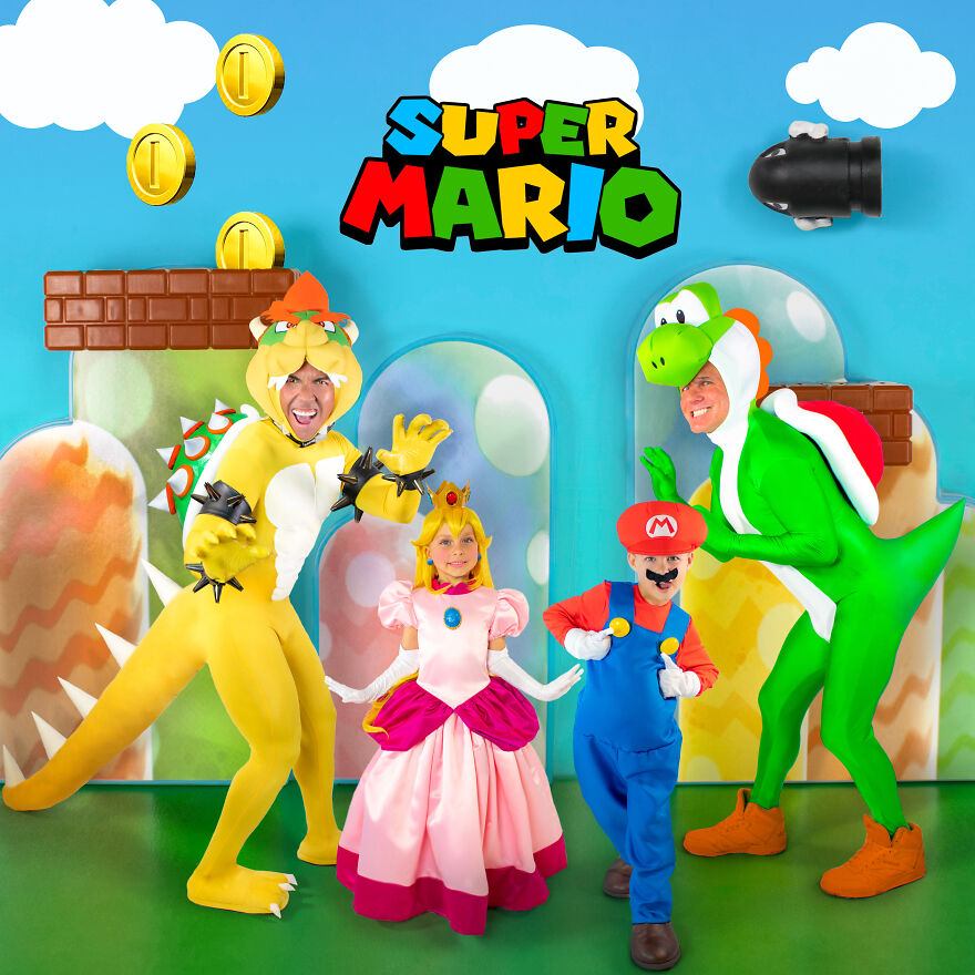 We Are Two Dads With Twins And Every Year We Put Together Full-Body Halloween Costumes For Our Family (6 Pics)