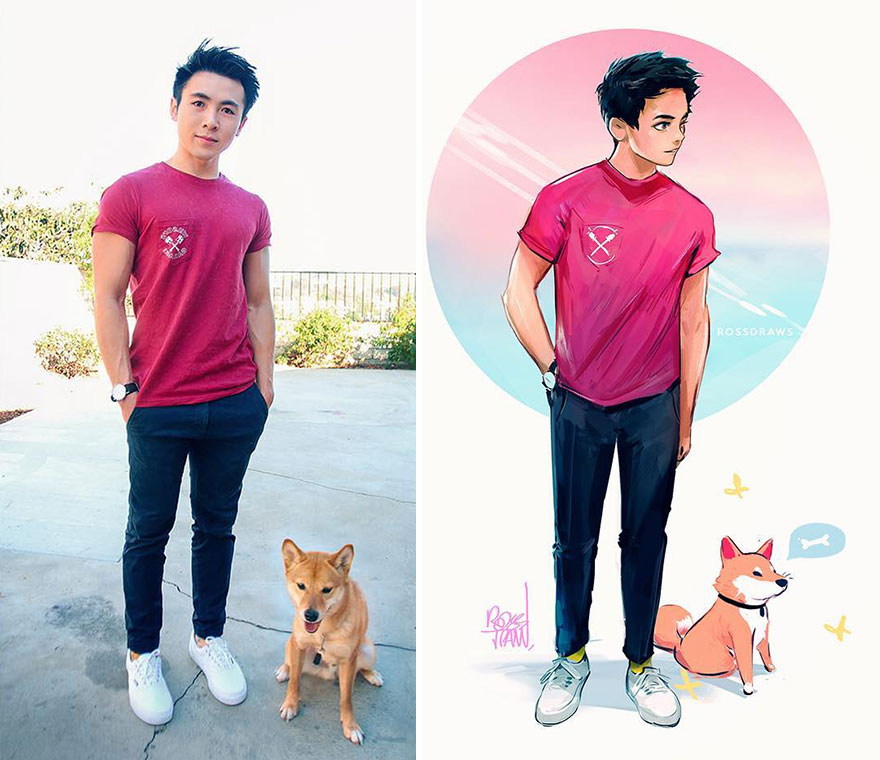 This Digital Artist Turns His Dog Into A Cartoon And The Result Couldn't Be Cuter