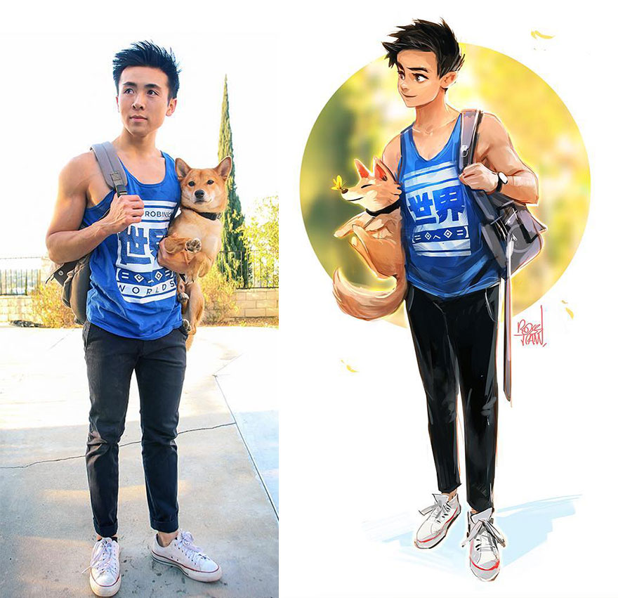 This Digital Artist Turns His Dog Into A Cartoon And The Result Couldn't Be Cuter