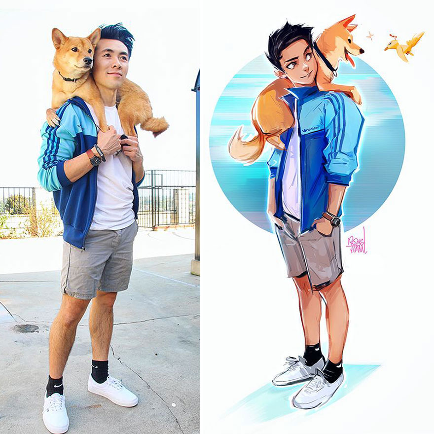 This Digital Artist Turns His Dog Into A Cartoon And The Result Couldn't Be Cuter