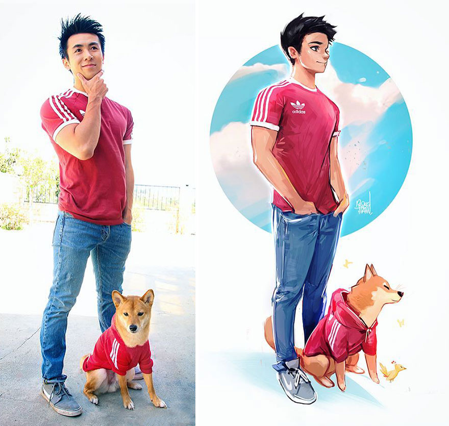 This Digital Artist Turns His Dog Into A Cartoon And The Result Couldn't Be Cuter