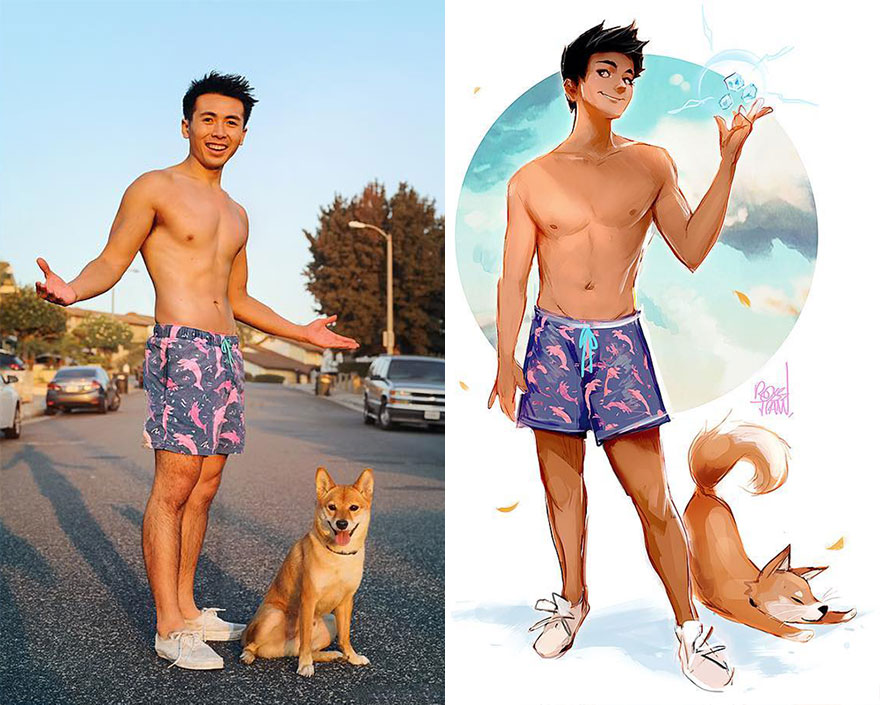 This Digital Artist Turns His Dog Into A Cartoon And The Result Couldn't Be Cuter