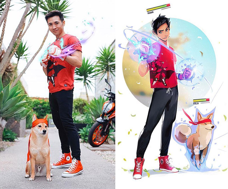 This Digital Artist Turns His Dog Into A Cartoon And The Result Couldn't Be Cuter