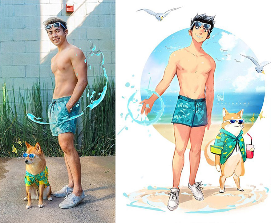 This Digital Artist Turns His Dog Into A Cartoon And The Result Couldn't Be Cuter