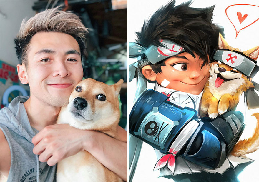This Digital Artist Turns His Dog Into A Cartoon And The Result Couldn't Be Cuter