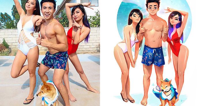 This Artist Turns His Dog And Himself Into Adorable Cartoon Characters (20 Pics)