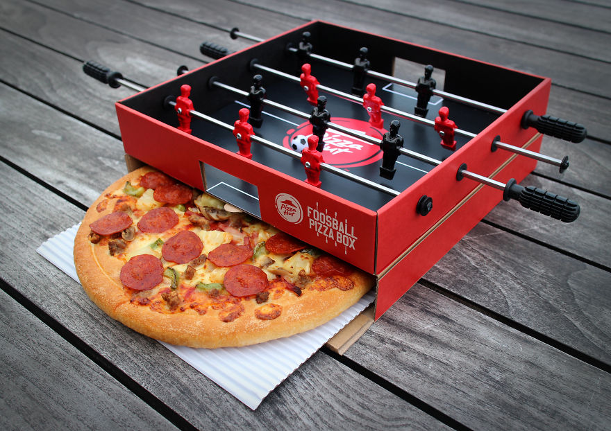 Pizza Hut's 'Foosball Pizza Box' Was Made For Pizza And Football Fans Pizza Hut's 'Foosball Pizza Box' Was Made For Pizza And Football Fans