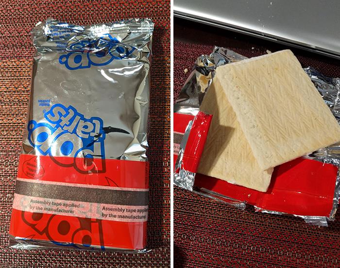"Assembly Tape" On My Pop-Tart This Morning. It's Also On The Inside Of The Wrapper.