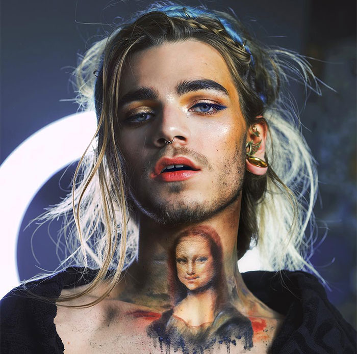 21-Year-Old Makeup Artist Uses His Face And Body As A Canvas To Recreate Famous Paintings (10 Pics)