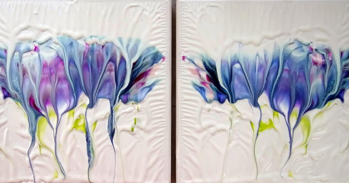 My Simple Flower Diptych Acrylic Pour Painting Guide For Beginners