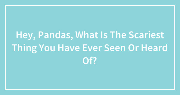 Hey, Pandas, What Is The Scariest Thing You Have Ever Seen Or Heard Of? (Closed)