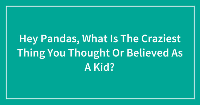 Hey Pandas, What Is The Craziest Thing You Thought Or Believed As A Kid? (Closed)