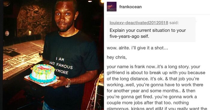 98K People On Twitter Can’t Hold Back The Tears After Reading The Wholesome Letter Frank Ocean Wrote To His Younger Self Back In 2011
