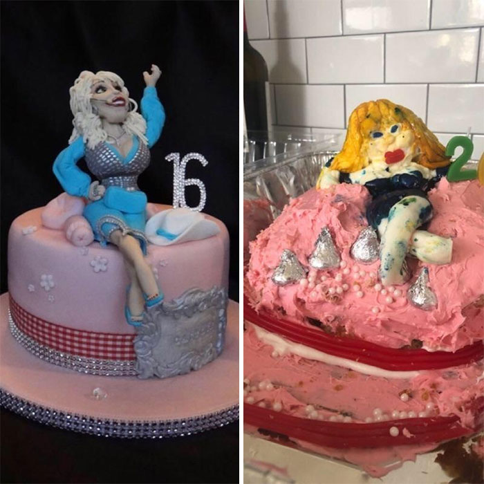 My Aunt Tried To Make A Cake Of Dolly Parton For A Friend