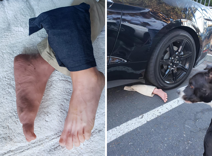 Found At Good Stuff Thrift In El Cerrito, Ca Last Year Before Halloween, Best $5 Ever Spent. Even Scared The Dog! Anyone Want To Play Footsie?