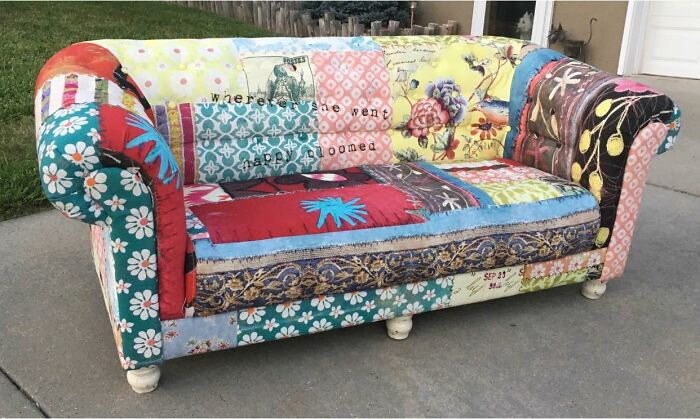 Quilt Couch. Found On Marketplace $50. Definitely Brought Home.