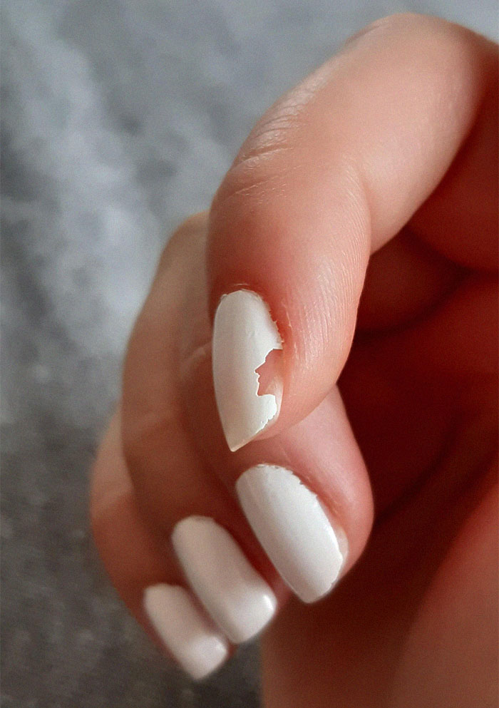 My Nail Polish Chipped Into The Profile Of A Man