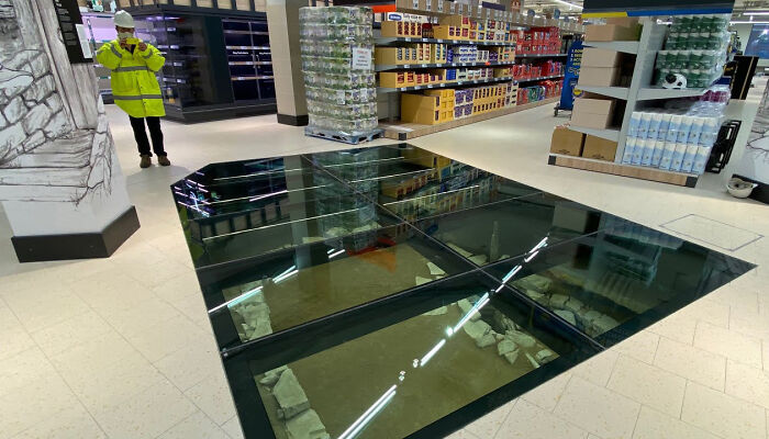 Dublin Grocery Store Installs Glass Floor So People Can See The 11th Century House Below Dublin Grocery Store Installs Glass Floor So People Can See The 11th Century House Below