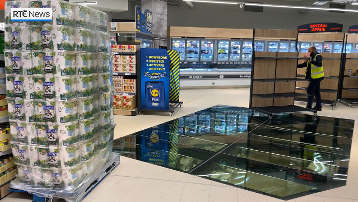 Dublin Grocery Store Installs Glass Floor So People Can See The 11th Century House Below