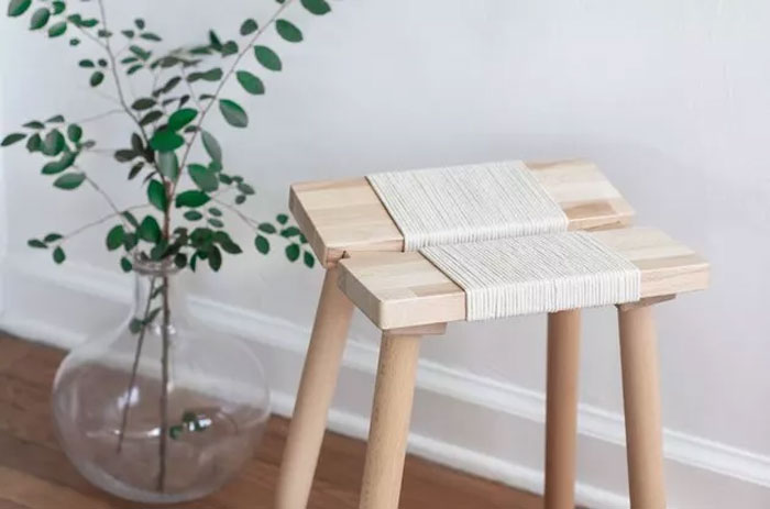 Add Organic Sophistication To The Ypperlig Stool Using Macramé Cord.