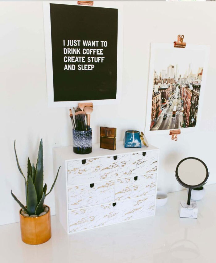 Marbled Makeup Chest Of Drawers