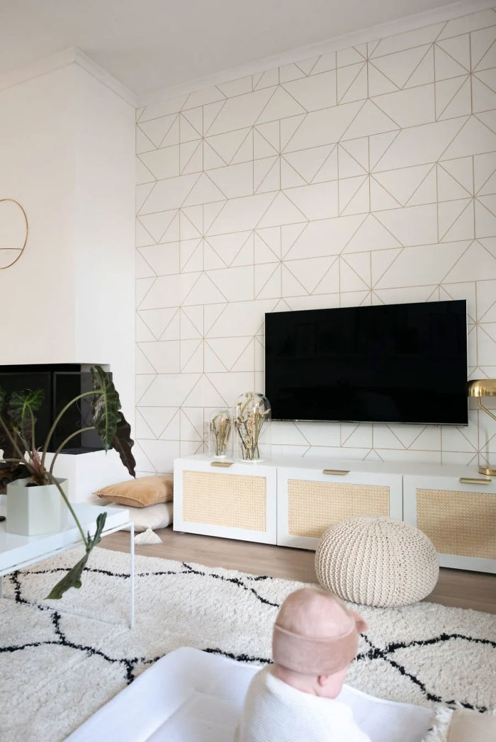 It’s No Big Secret That I Love To Hide Everything I Possibly Can And If You’re Searching For Some Stylish Living Room Storage Look No Further Than This Besta Hack! The Cane Webbing Gives The Otherwise Plain Besta Fronts Some Lovely Texture And Interest That Would Look Great In Any Living Room!