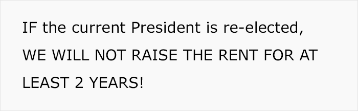 Landlord Makes It Clear That He Will Raise The Rent If Biden Gets Elected Landlord Makes It Clear That He Will Raise The Rent If Biden Gets Elected