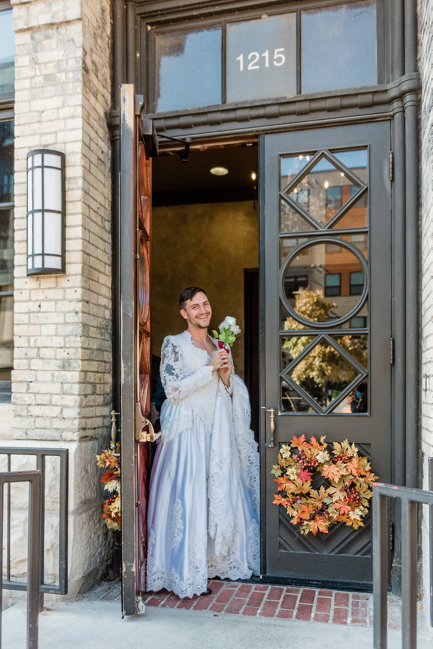 Funny Best Man Crashes First Look In A $60 Goodwill Wedding Dress
