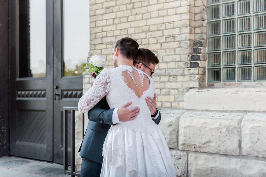 Funny Best Man Crashes First Look In A $60 Goodwill Wedding Dress