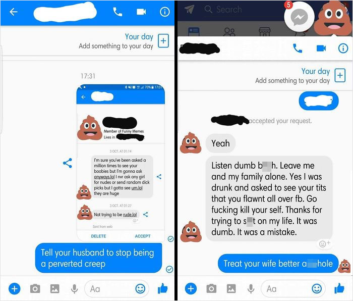 This "Nice Guy" Claimed He'd Never Pmed A Girl This Way Before & That He Meant No Offence But His Attitude Changed Dramatically After I Forwarded A Screenshot To His Wife...