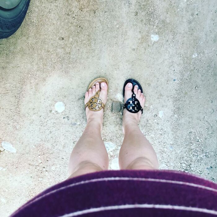 O We Went Out For Coffee & Beer With A Bunch Of People Last Night. I Spent The Whole Night With Mismatching Shoes On. Had No Clue. Can't See My Feet Anyway. Not Until We Were Leaving Did @joshmosh Say "I Think I Should Tell You Something But I Don't Want To Make You Sad" 🤦🏼‍♀️ I Mean At Least They're The Same Style Of Shoe? Blah.