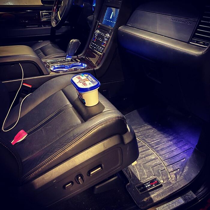 N Case Anyone Is Wondering I Am Walked An Opened Tub Of Butter To The Garage And Put It On The Passenger Seat Instead Of In The Refrigerator Weeks Pregnant 🤰🏻🤦🏻‍♀️🤷🏻‍♀️. Pregnancy Brain Is Real My Friends. Check On Dane And Dayton Between Now And April Because I Am Worried For Them 😂🤣😂