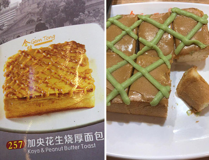 Food On The Menu vs. Ordered Food