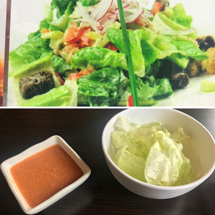 Lunch Buffet Disappointment. Salad Pictured On The Menu vs. What I Got