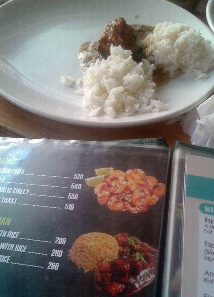Chicken Manchurian With Rice. Second Item On The Menu