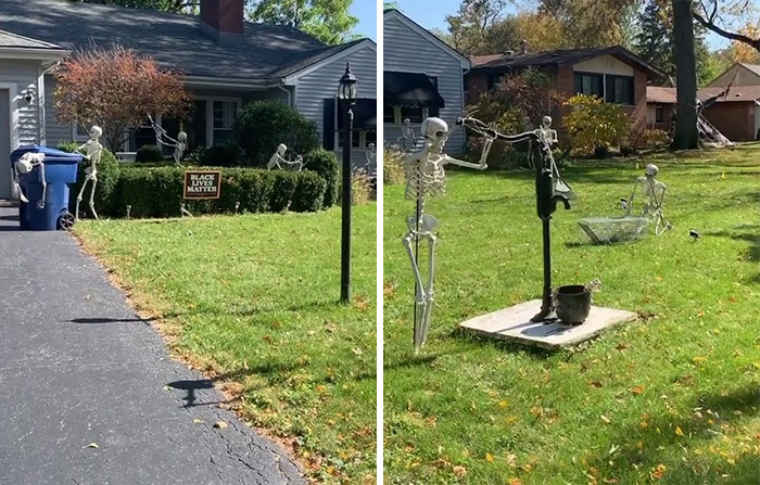 We Have A Skeleton Crew Working In The Front Yard