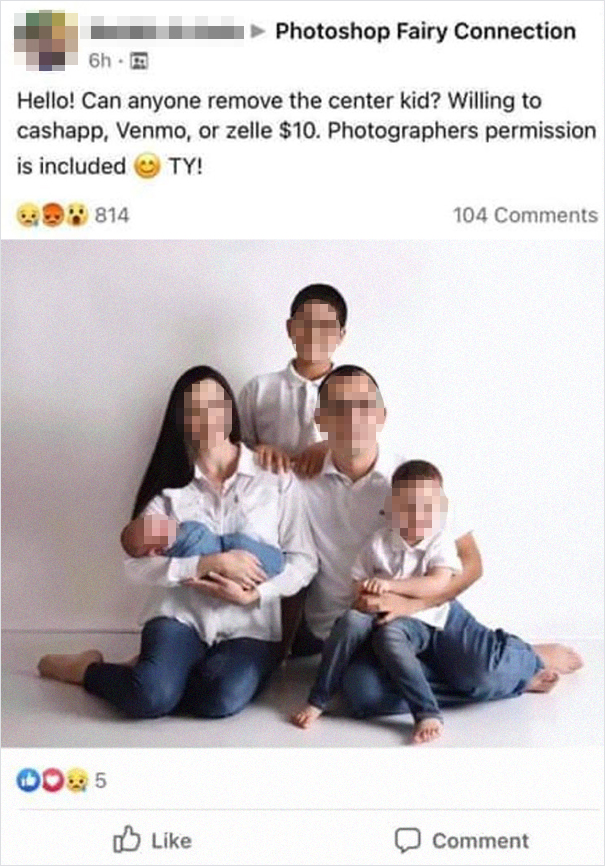 'Can Anyone Remove The Center Kid?': Woman Horrifies People After A Photoshop Request To Remove Her Stepson Goes Viral