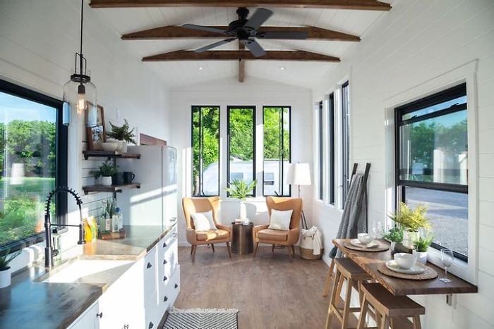 Beautiful And Affordable Tiny Home With Full Size Walk In Shower.